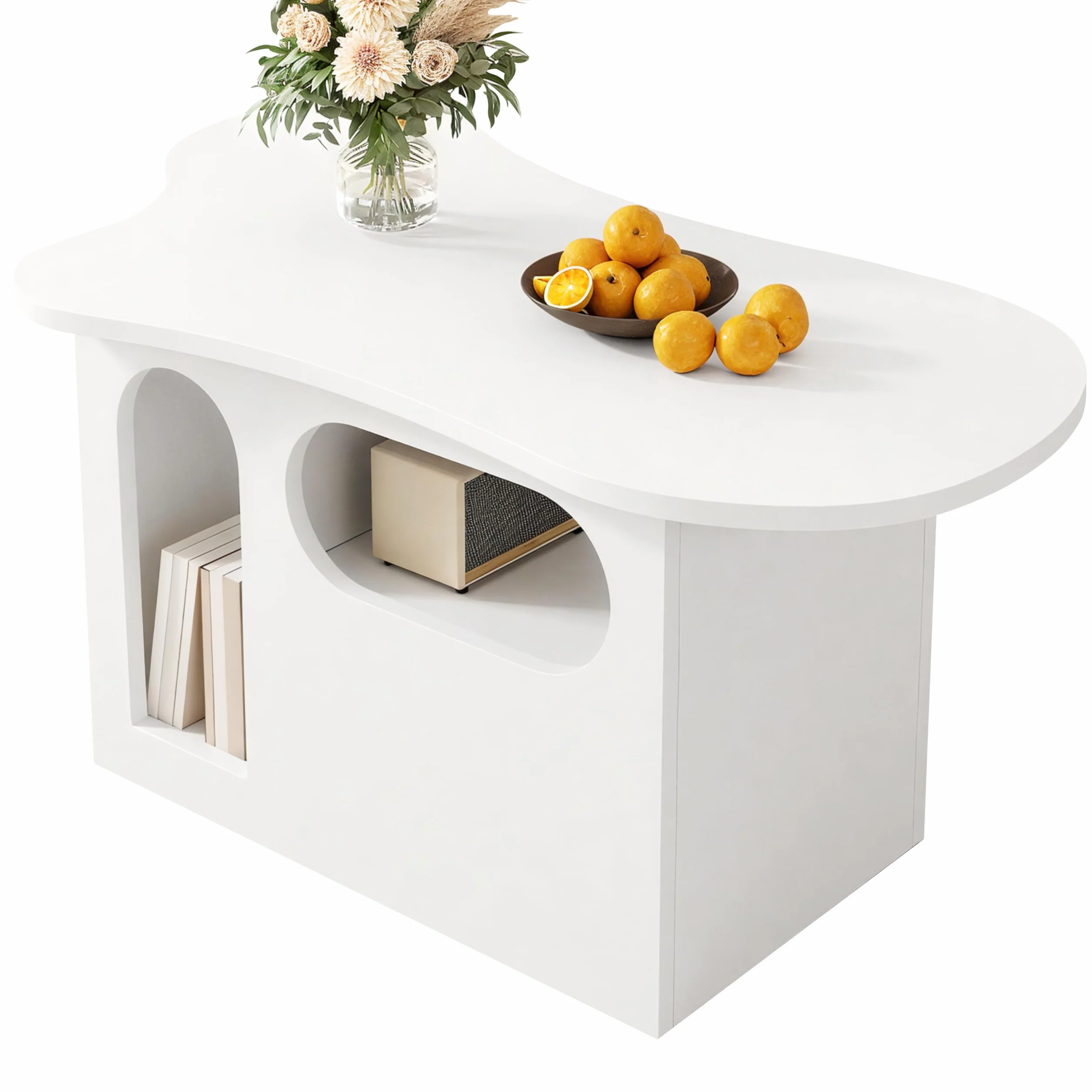 Fasba Mesa de Centro en Forma de Nube con Almacenamiento, Ideal para familias con niños y Mascotas Modelo FCLYD-N621P287654W