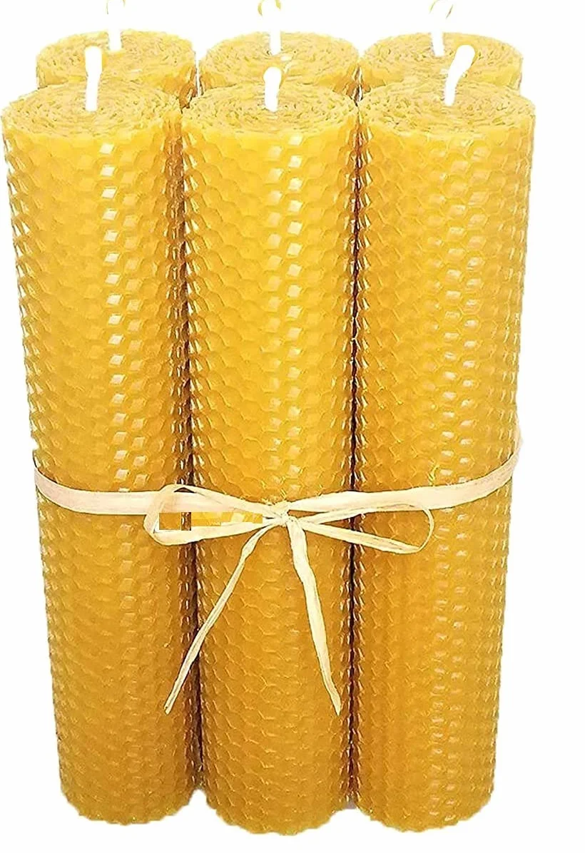 Velas Cera de Abeja 100% Natural 2cm x 10cm Pura Olor Miel Sin Parafina