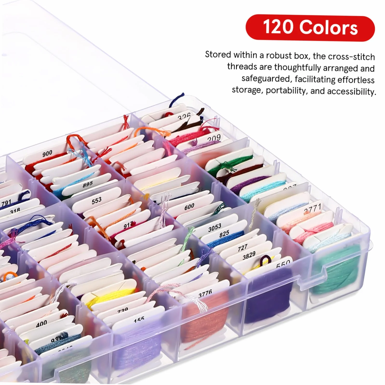 STOBOK Hilos para Bordar para Punto de Cruz y Pulseras de Amistad, 120 Madejas de Poliéster y Algodón, Resistente al Desgaste, en Caja | Punto de Cruz y Pulseras de Amistad, Formato en Caja, Mayor Resistencia, Uso en Bordado