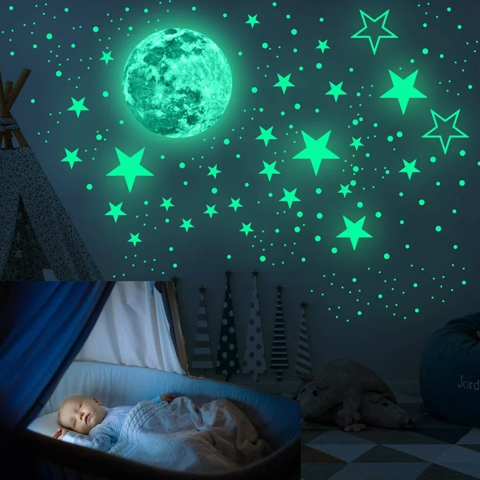 Calcomanías de estrellas que brillan en la oscuridad, 433 piezas
