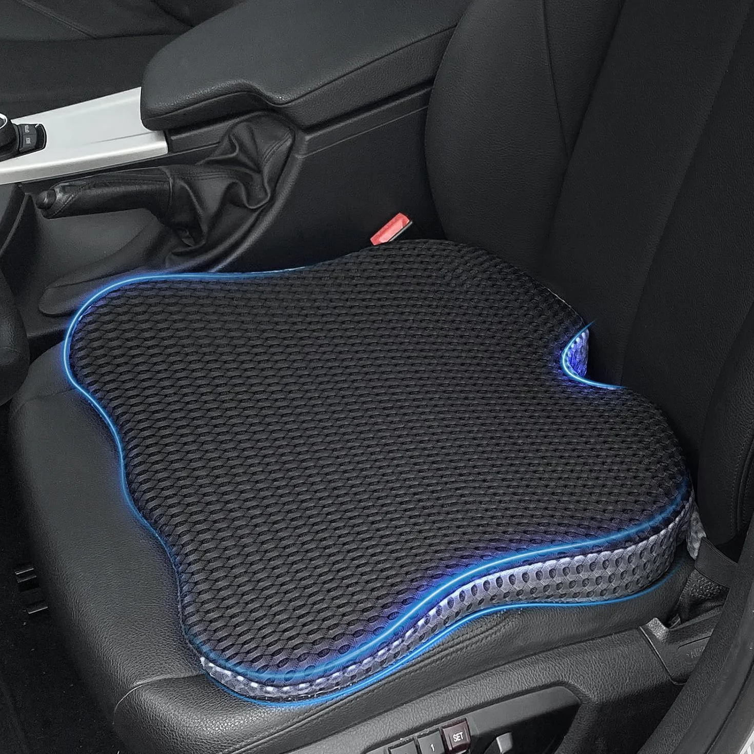 Qutool Cojines en Forma de cuña para Automóvil, Cojines para Conductores, Espuma de Memoria automóviles, Camiones, Furgonetas (48 * 41 * 7.5cm)