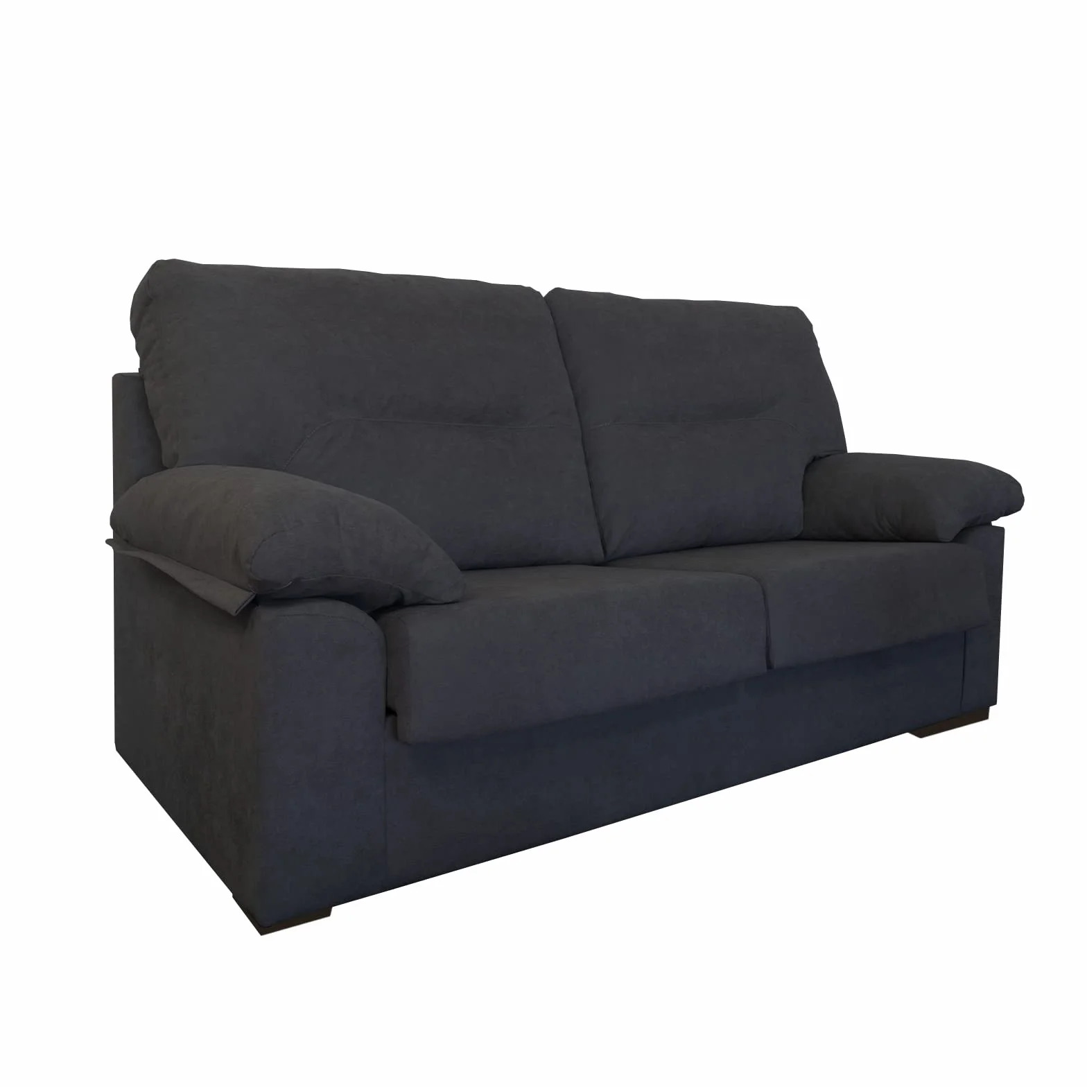 MUEBLIX.COM | Sofa Marcos, 3 Plazas, Diseño para Salón Moderno, Confortable, Armazón de Pino Gallego, Asientos de Goma Espuma, Antracita