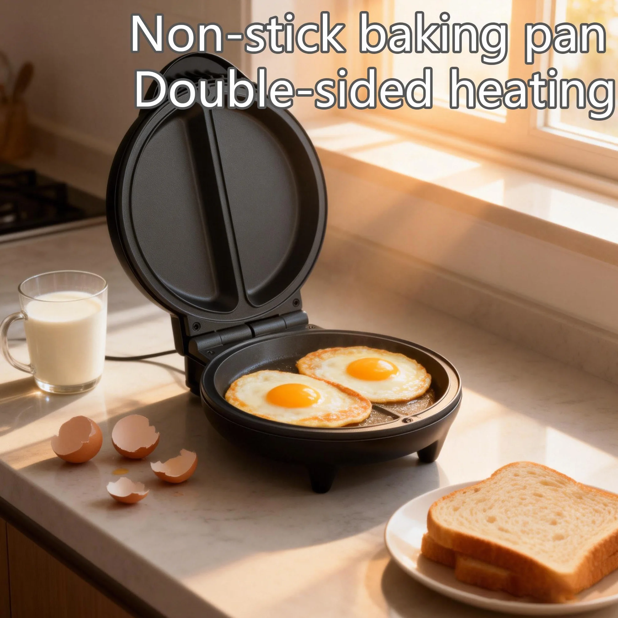 Máquina eléctrica de tortillas, plancha antiadherente de doble zona con placas profundas, tortilla doble abatible y máquina para hacer panqueques para cocinar en casa