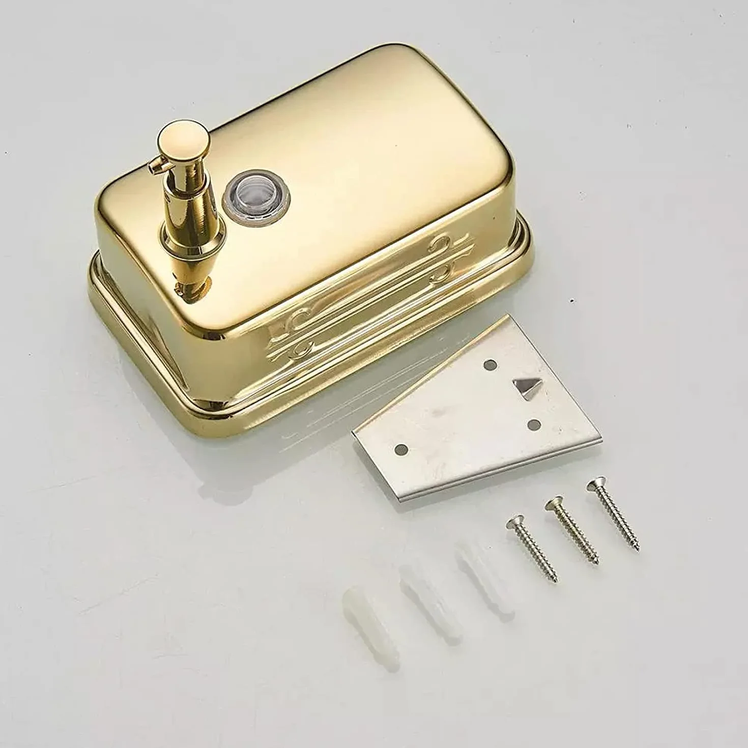 Dispensador de jabón de Acero Inoxidable con Salida Manual, dispensador de jabón de Pared para baño de Hotel, dispensador de jabón de Acero Inoxidable Dorado 304