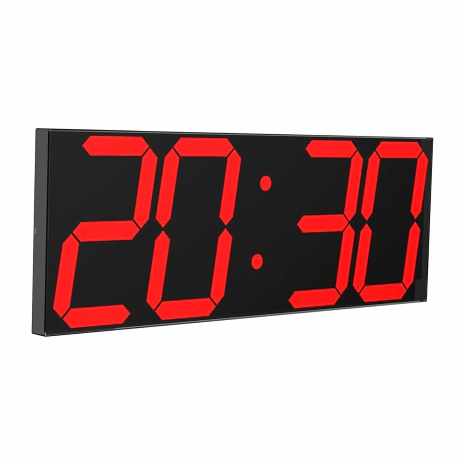 CHKOSDA Reloj LED digital de pared grande con pantalla LED de 18 pulgadas, cuenta atrás con 8 niveles de brillo ajustables, indicador de 12/24 horas, indicador de temperatura y calendario (rojo)