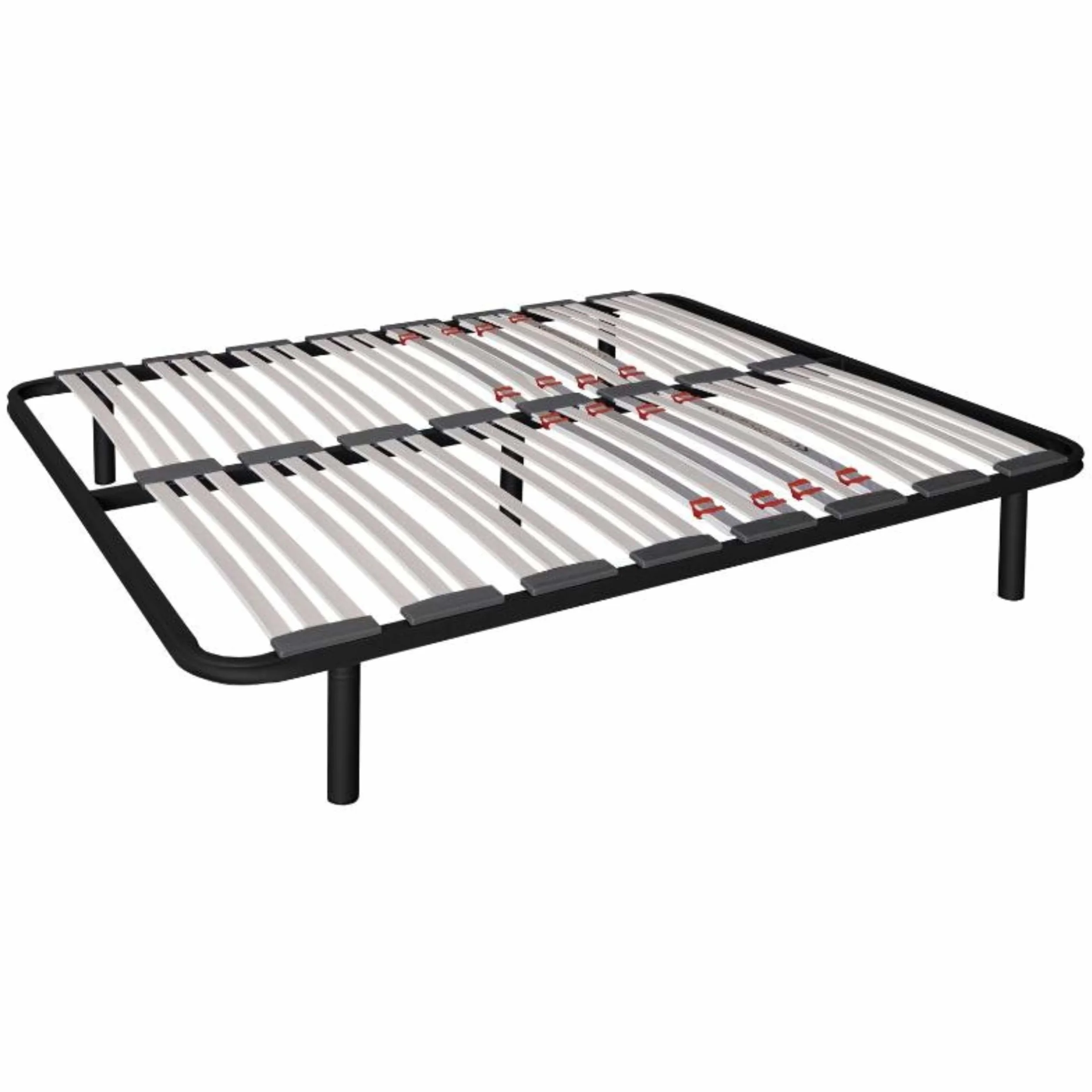 Miroytengo Somier 135x180 cm Multiláminas con Reguladores Lumbares, Firmeza Adaptable, Tubo 40x30 mm y Laminas de Haya Natural (con 5 Patas)
