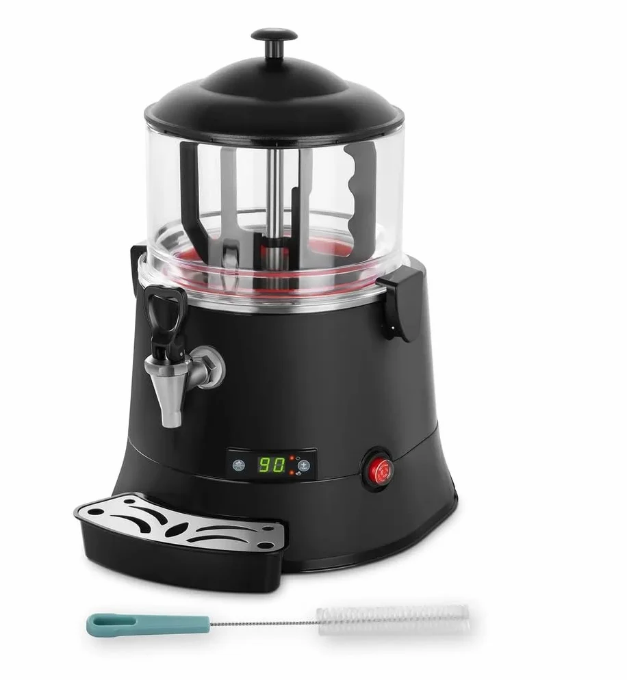Chocolatera Eléctrica hosteleria 5 L / 10 L, Dispensador de Chocolate Caliente HORECA con Pantalla LED, Policarbonato BPA Free, Uso Intensivo (5 Litros)