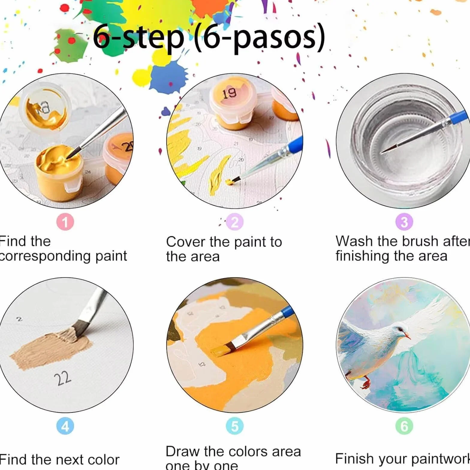 Pintar por Numeros Adultos Pichón, Pintar por Numeros Niños Kit Manualidades Adultos Abstracto Cuadros para Pintar por Numeros Pintura Acrílico, Cuadros Decoracion Salon Modernos 80X160cm 7w-N-N