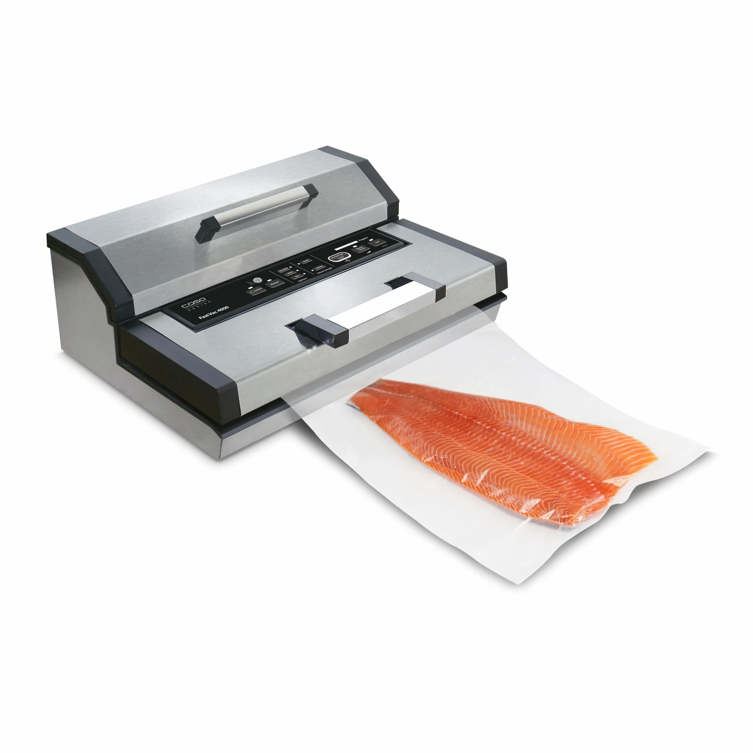 CASO FastVac 4000 - Envasadora al vacío profesional - Soldadura hasta 40 cm de ancho - Potente capacidad de vacío de 20 L/min - Función de marinado - Limpieza fácil - acero inoxidable