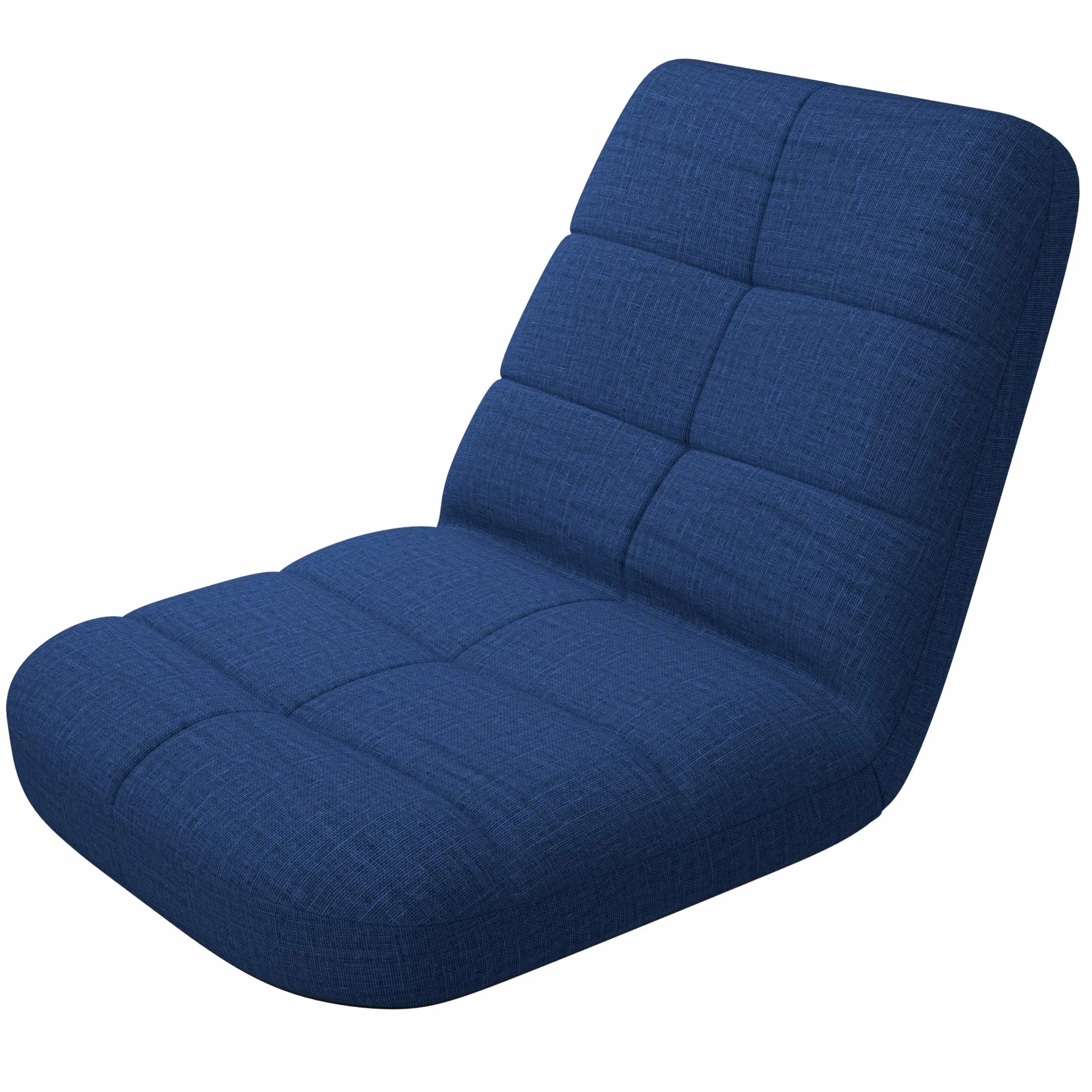bonVIVO Easy Lounge Silla Suelo Plegable Reclinable 5 Posiciones Azul Gris