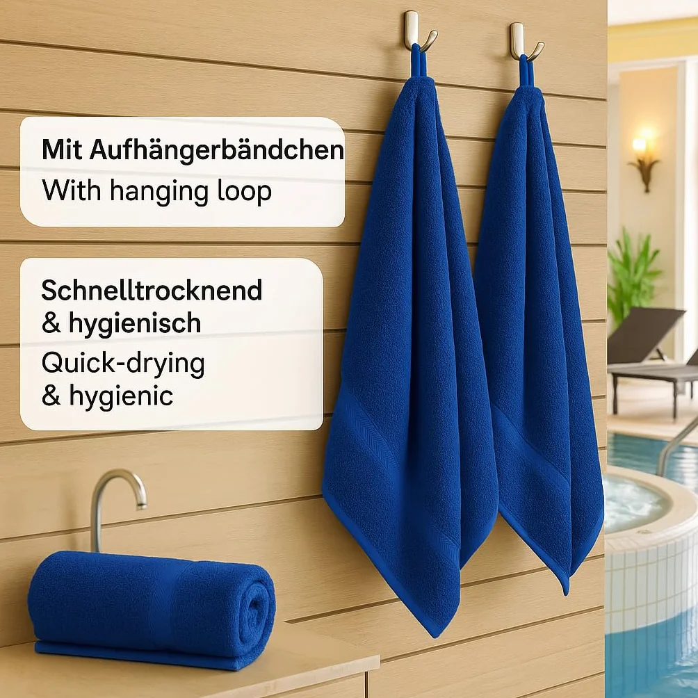 Betz Premium Juego de 2 Piezas de Toallas de Sauna 100% algodón XXL Toalla de baño 70x200 cm - Azul