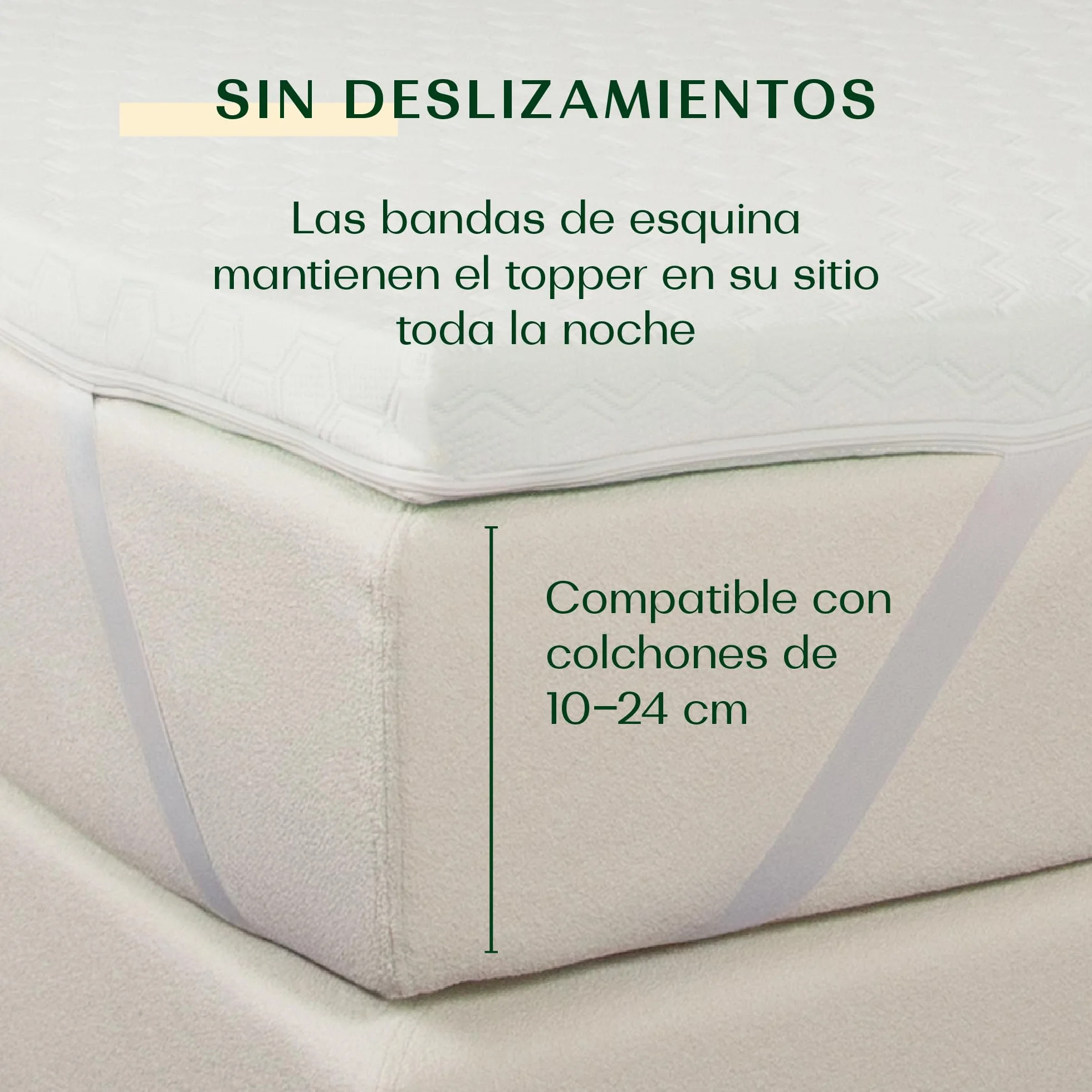 WENDRE Topper Colchón 100x200 – 7 cm Espuma Fría – Firmeza Alta – Comfort Plus – con Elásticos de Sujeción – Funda Lavable – Certificado Oeko-Tex – Fabricado en Europa