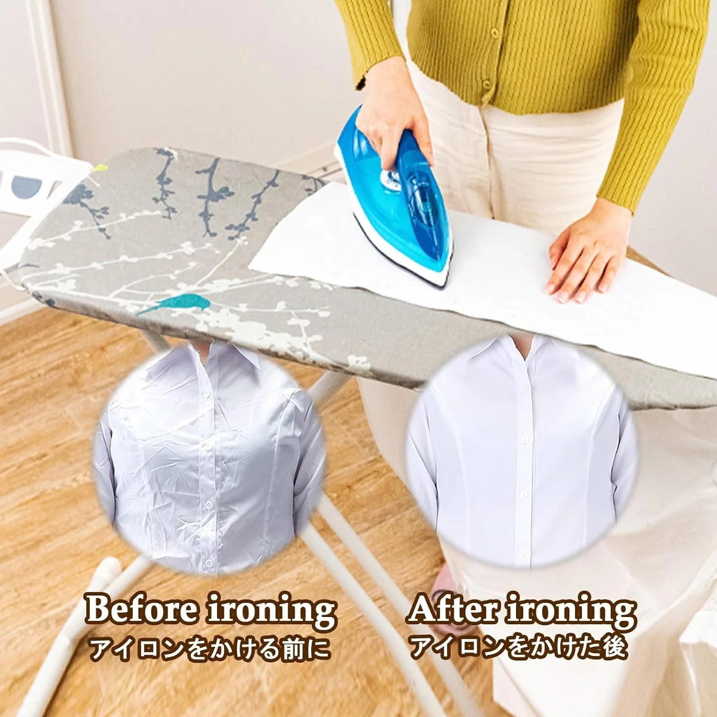 Funda para tabla de planchar con acolchado resistente a las quemaduras y banda elástica para uso con plancha de vapor