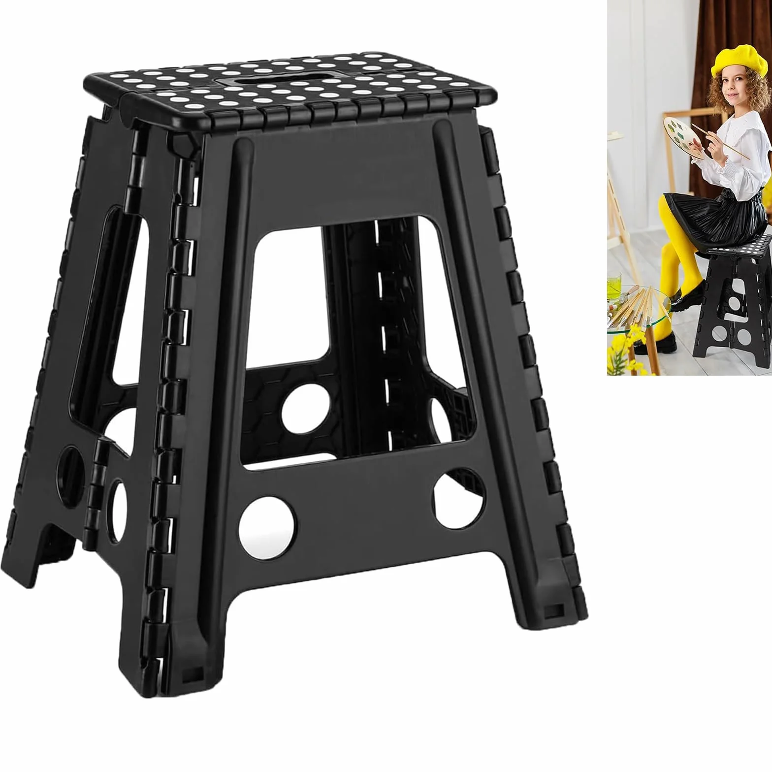 Taburete Plegable Portátil 45cm Altura Escalón Silla Cocina Baño Jardín Adultos Niños