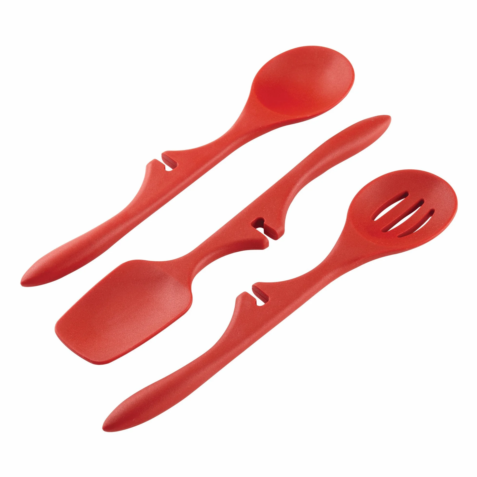 Rachael Ray Juego de 3 herramientas de silicona perezosas, color rojo