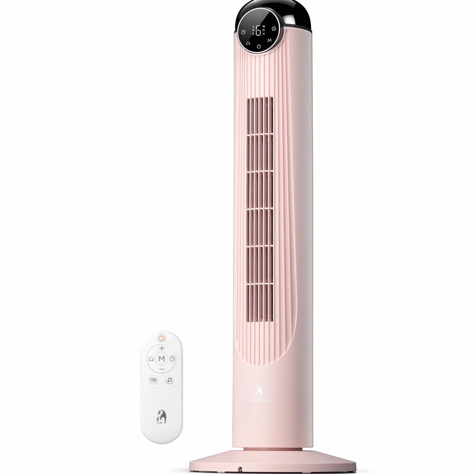 Antarctic Star T36 - Ventilador de torre de 36 pulgadas, ventilador oscilante sin aspas con control remoto, 6 velocidades y 4 modos, visualización LED, temporizador de 9H, ventilador silencioso de pie