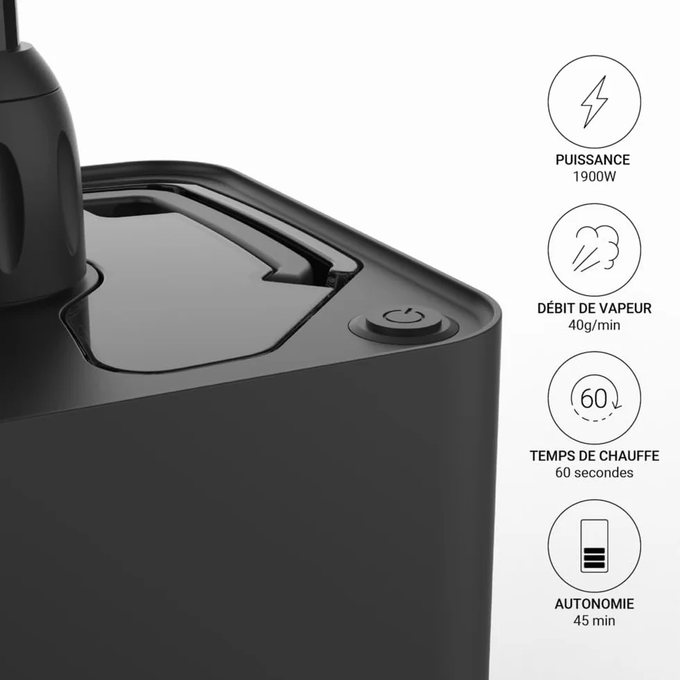 SteamOne - Plancha de Vapor Steamer 1900W 40g/min Familys EUKID190B - Plancha Vertical Autonomía 45min (1800mL) - Elimina 99,99% de Impurezas - Lista en 60s - Potente, Compacta y Fácil de Usar