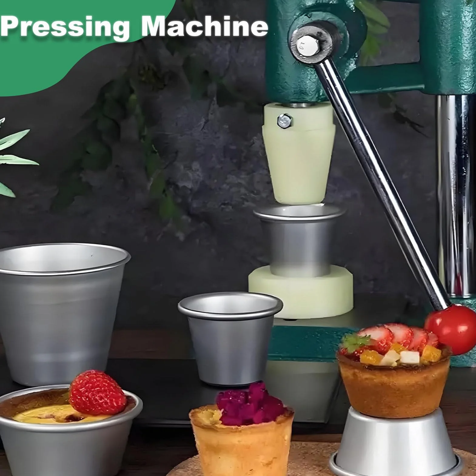 Máquina de prensa de tarta manual con molde, moldeador de corteza de tarta de huevo antiadherente para hornear, herramienta de pastelería de escritorio compacto para postres caseros, base de hierro fu