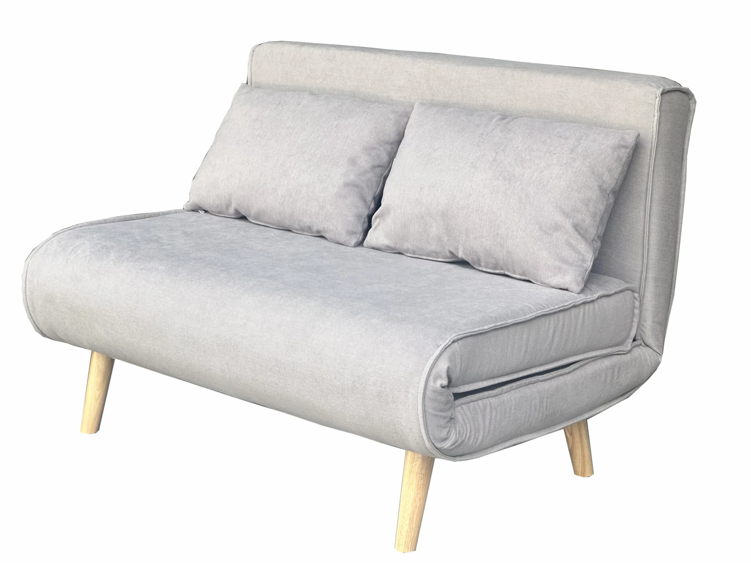 MUEBLIX.COM - Sofa Cama Ocenilla 2 Plazas, Sofa Cama Estilo Futón, Tela, Sillón Cama, Cama Sofa, 3 Posiciones (Sentado, Relax y Cama), Apertura Clic-Clac, Sofa de Diseño, Color Gris