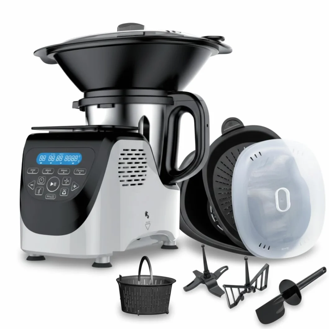 CHEF O MATIC Kitchen Robot, Robot de Cocina Multifunción, 1000w, 3L, 3500rpm, Múltiples accesorios, 10 velocidades, Pantalla Táctil LED, Recetario Digital