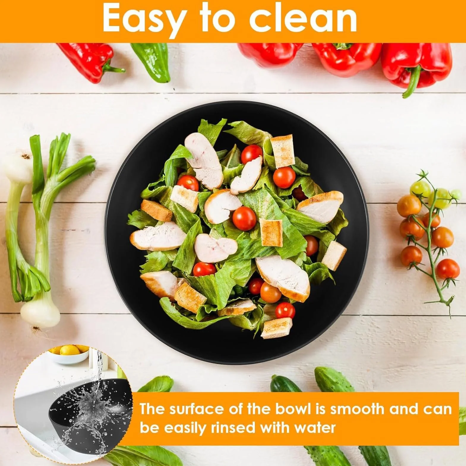 Ensaladeras Grandes Ensaladeras De Madera Vajilla Cuchara Tenedor | Ensaladera Frutas Tapa Contenedores Alimentos Snacks Pasta Cereales Fideos Preparación Comidas Almuerzo Cena Camping Hogar