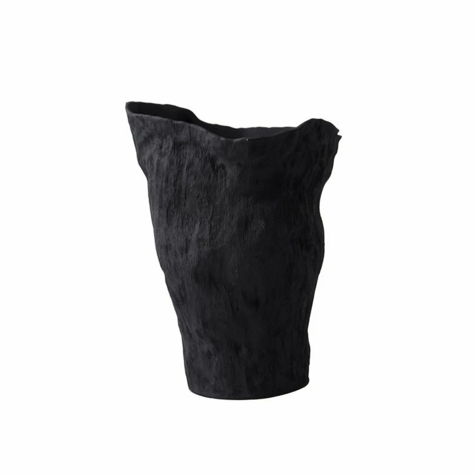 MagiDeal Jarrón de Cerámica Florero Escultural Vaso Decorativo Centro de Mesa Barro con Pátina Artesanal y Acabado Mate Que, Negro, D款 Negro Bajo 34.5 34.5 H46.5cm