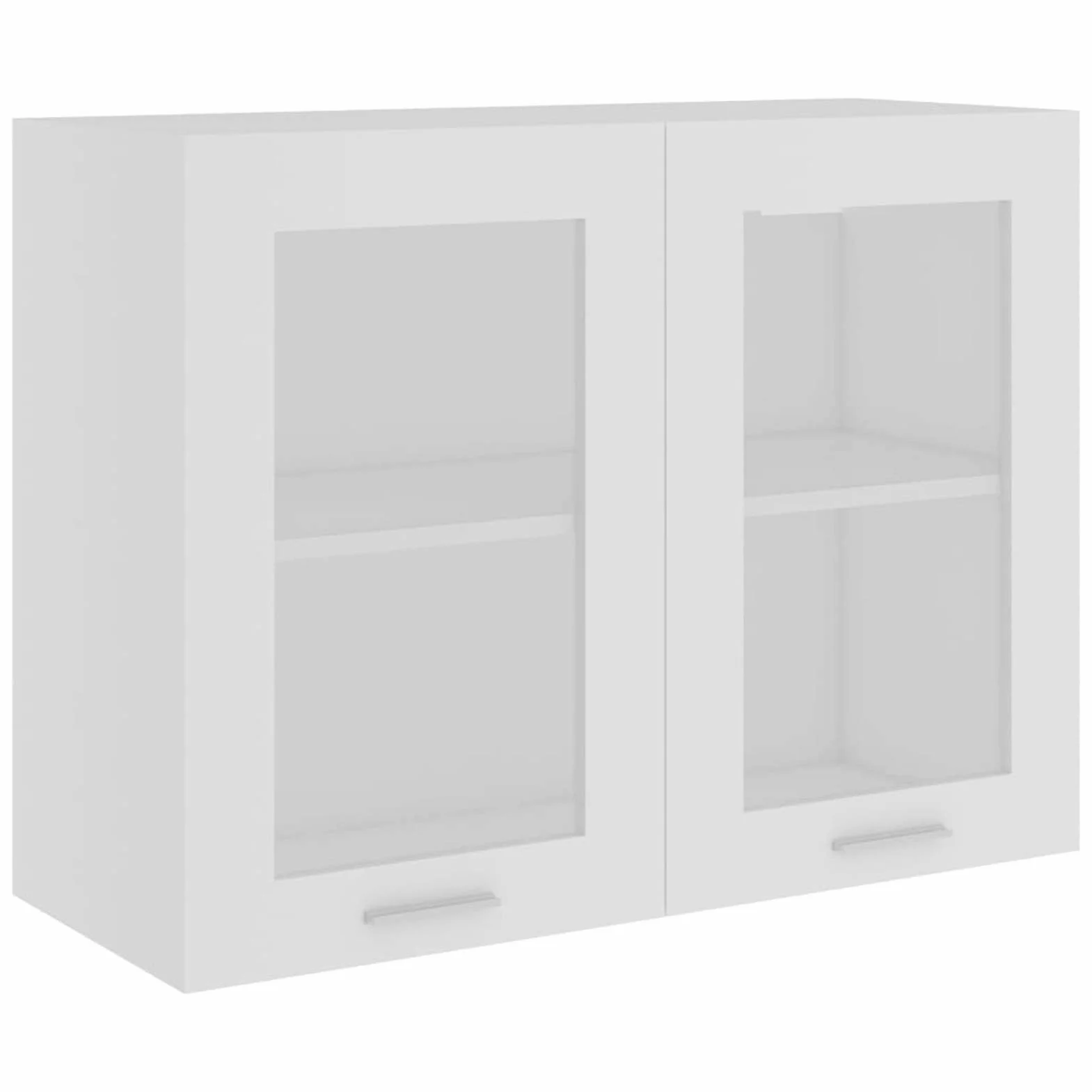Armario Colgante, Vitrina Pared, Muebles Cocina y Baño, Multiusos, Cristal de Aglomerado Blanco 80x31x60 cm