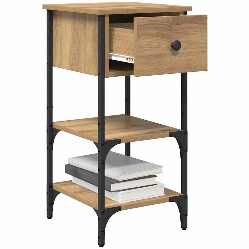 Mesita de noche marrón 33,5 x 36 x 70 cm, madera maciza renovada, mesita de noche para dormitorio, moderna para salón, dormitorio, estudio, habitación de invitados, A2