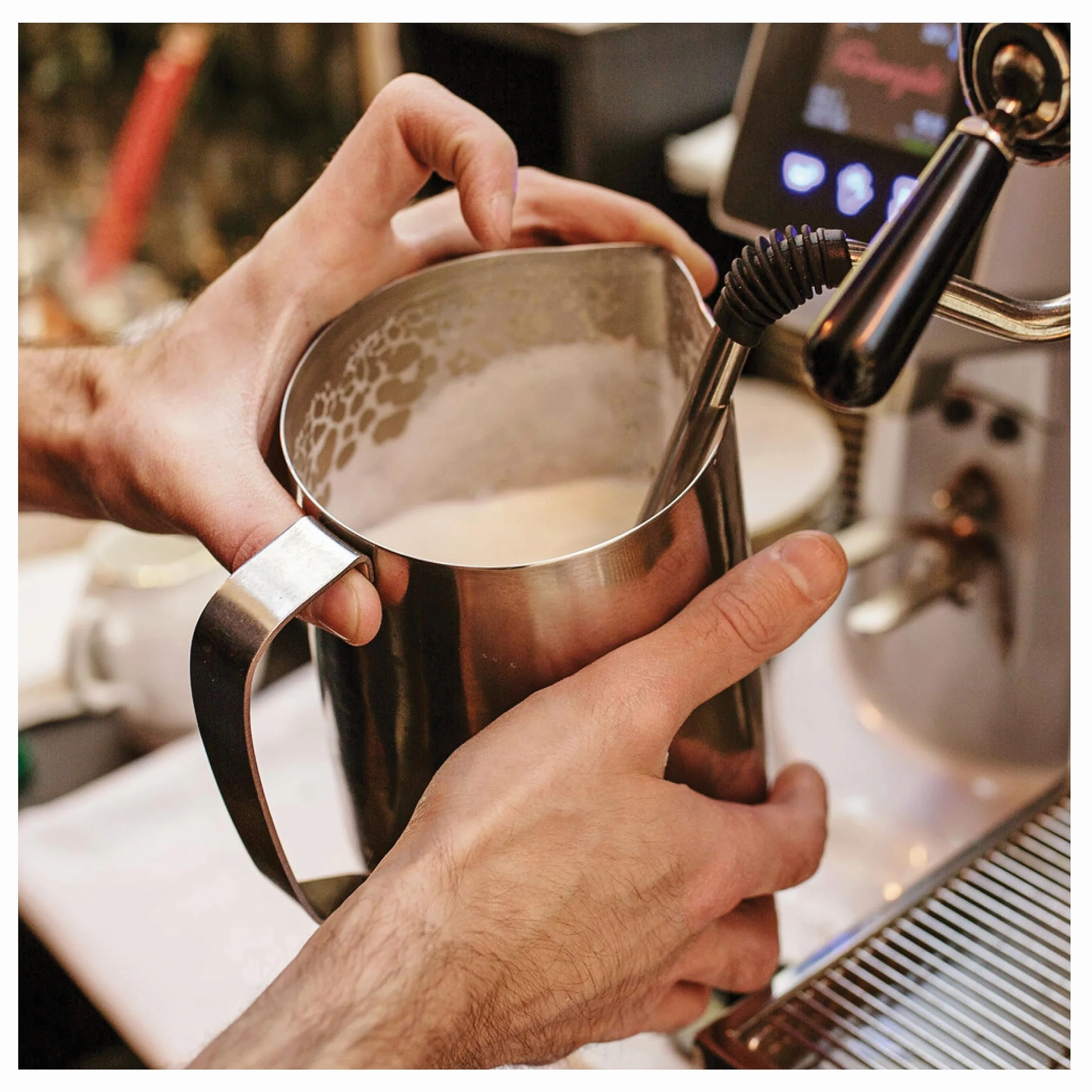 Jarra de leche Barista 600 ml de acero inoxidable para máquina de café, espuma de leche