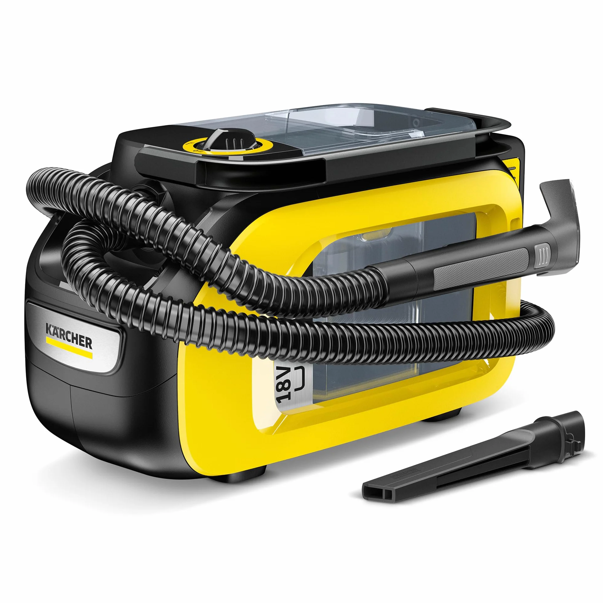 Karcher Lava-Aspiradora Se 3-18 Compact a Batería 18 V, Potencia: 200 W, Área: 6,5 M², Duración de Batería: 12-24 Min, Recipiente de Agua: 1,6 L, Funciona con la Batería 18 V, Batería no incluida