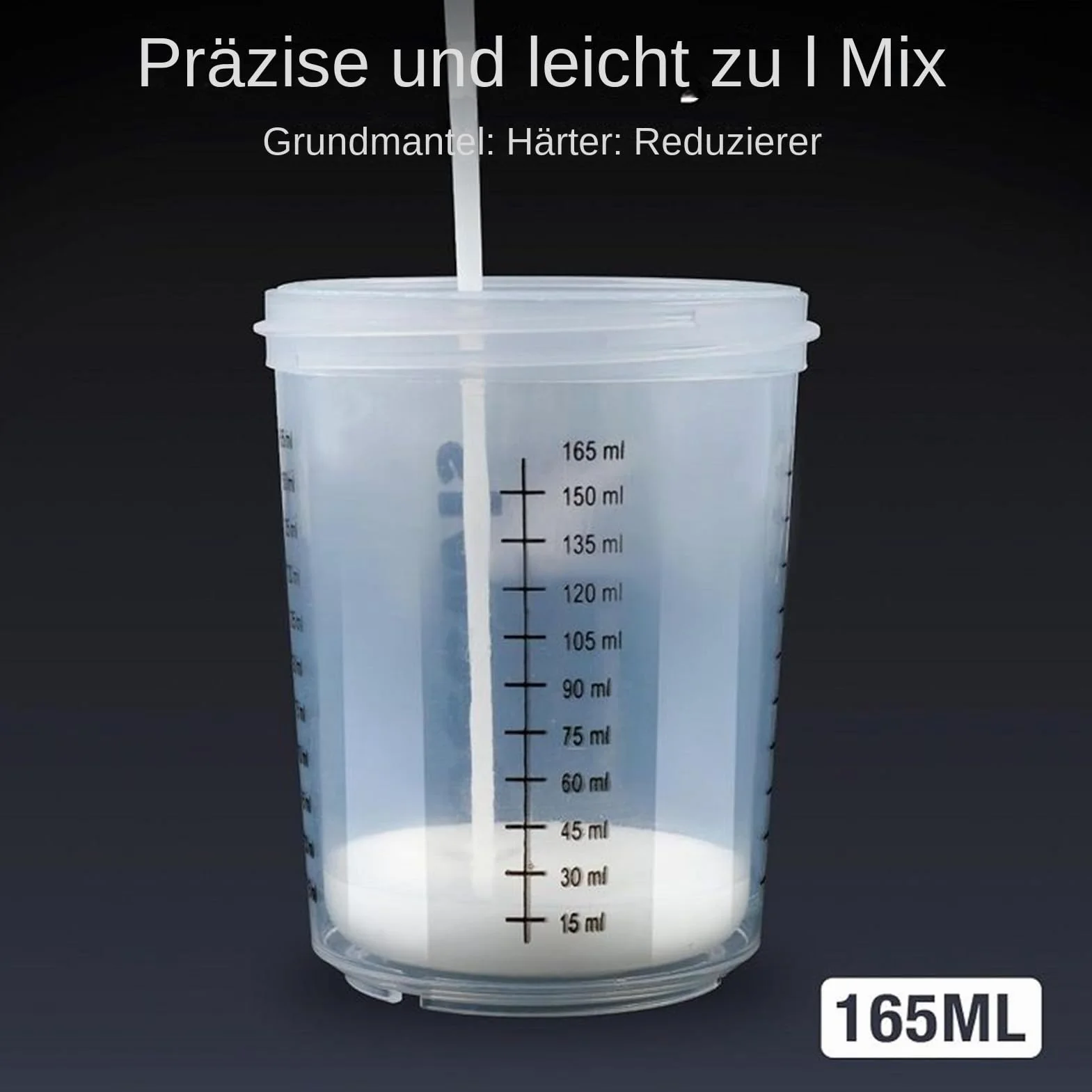 Vasos Mezcladores de Pintura Automotriz Medidores de Pintura de 6 Onzas 165 | Utensilios Multiusos Compactos para Manualidades Reparaciones Modificación de Muebles y Modelos