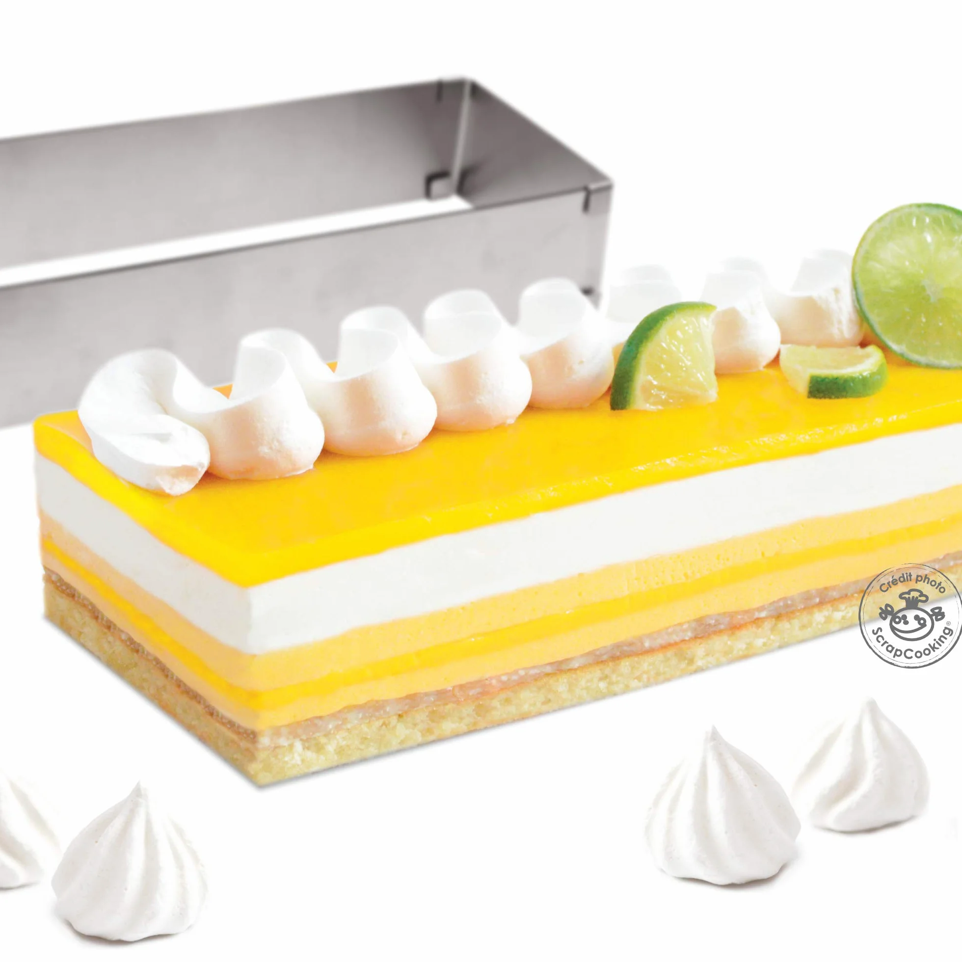 SCRAP COOKING 1916 Marco de repostería Extensible de Acero Inoxidable – Molde Rectangular de Longitud Ajustable de 25 a 48 cm – para Tartas, postres – Accesorio de pastelería, 18/10