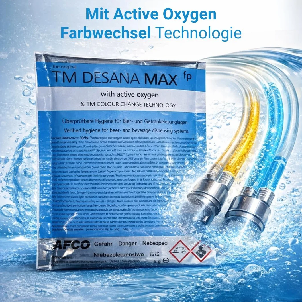 TM Desana Max fp 45 g azul limpiador para tuberías de cerveza, grifo de cerveza, accesorios de limpieza, depósito de limpieza, 10, 100, 265 unidades (50)