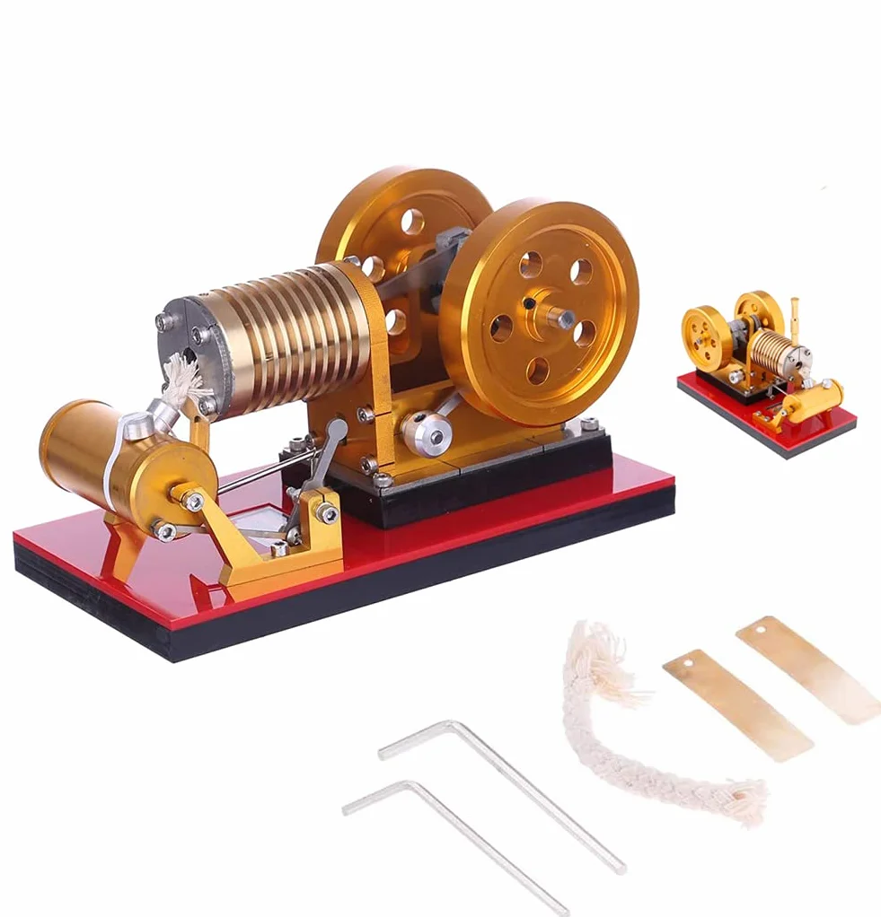 Motor Stirlingmotor Engine Modelo Mecánico Kit De Construcción,Extractor Tipo Soplador Tipo Stirling Motor Modelo Suministros De Experimentación Juguete Educativo 17 X 9 X 12 Cm