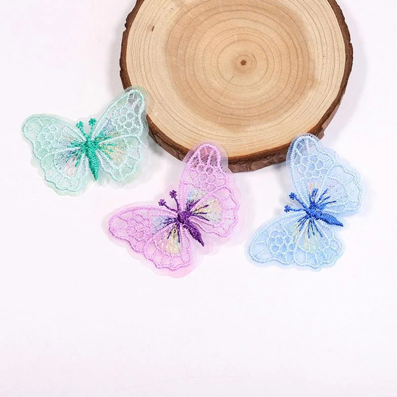Parches de Bordado Parches Bordados pequeños de 5 x 3,8 cm, 50 Unidades, for Planchar, con diseño Mariposas, for Ropa, Gran tamaño, for Coser en Vaqueros y Chaquetas(Beige)