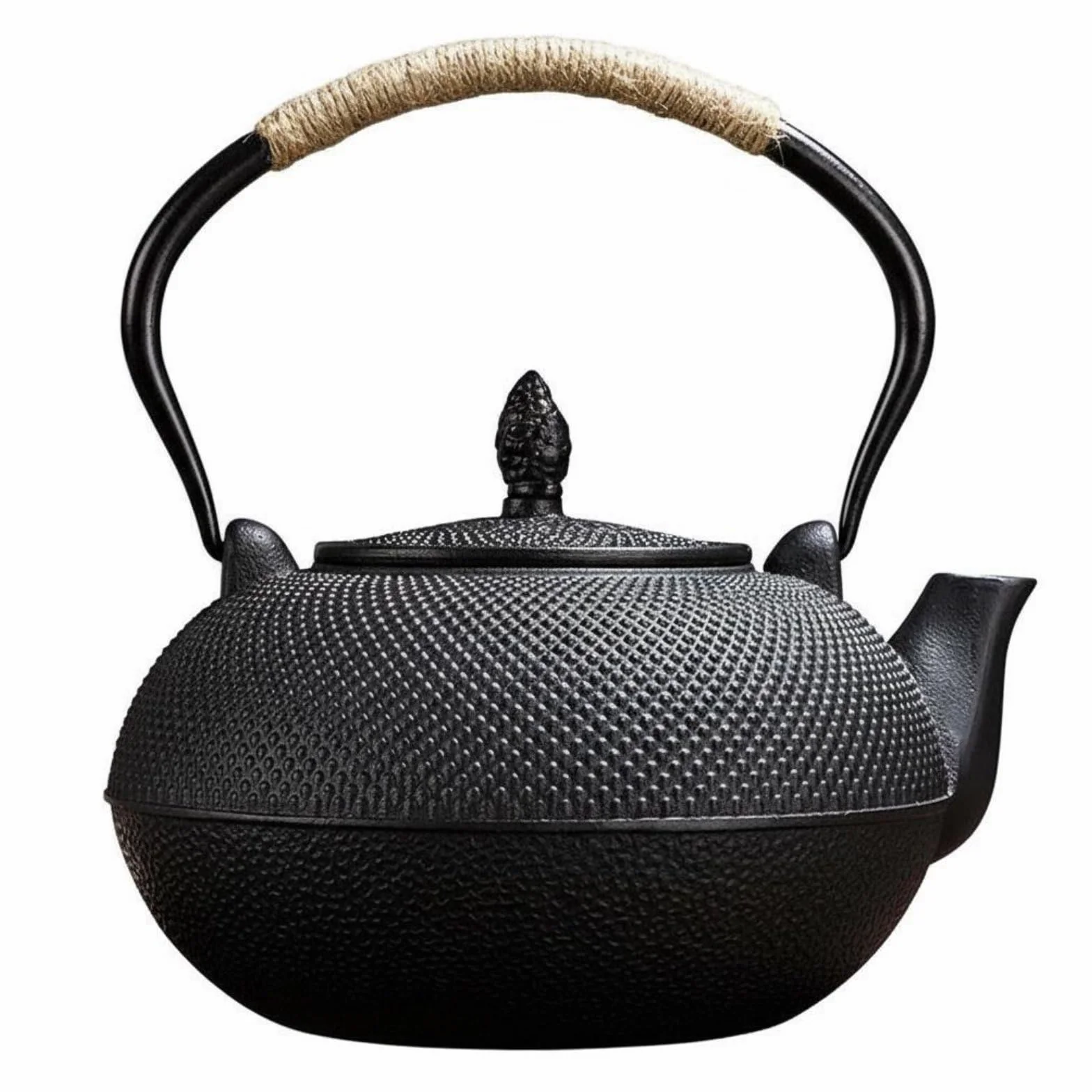 Tetera de Hierro Fundido Estilo Japonés Tetera Japonesa de Hierro Fundido, Array, Negro, Tradicional Con Textura De Gránulos, 3.0L
