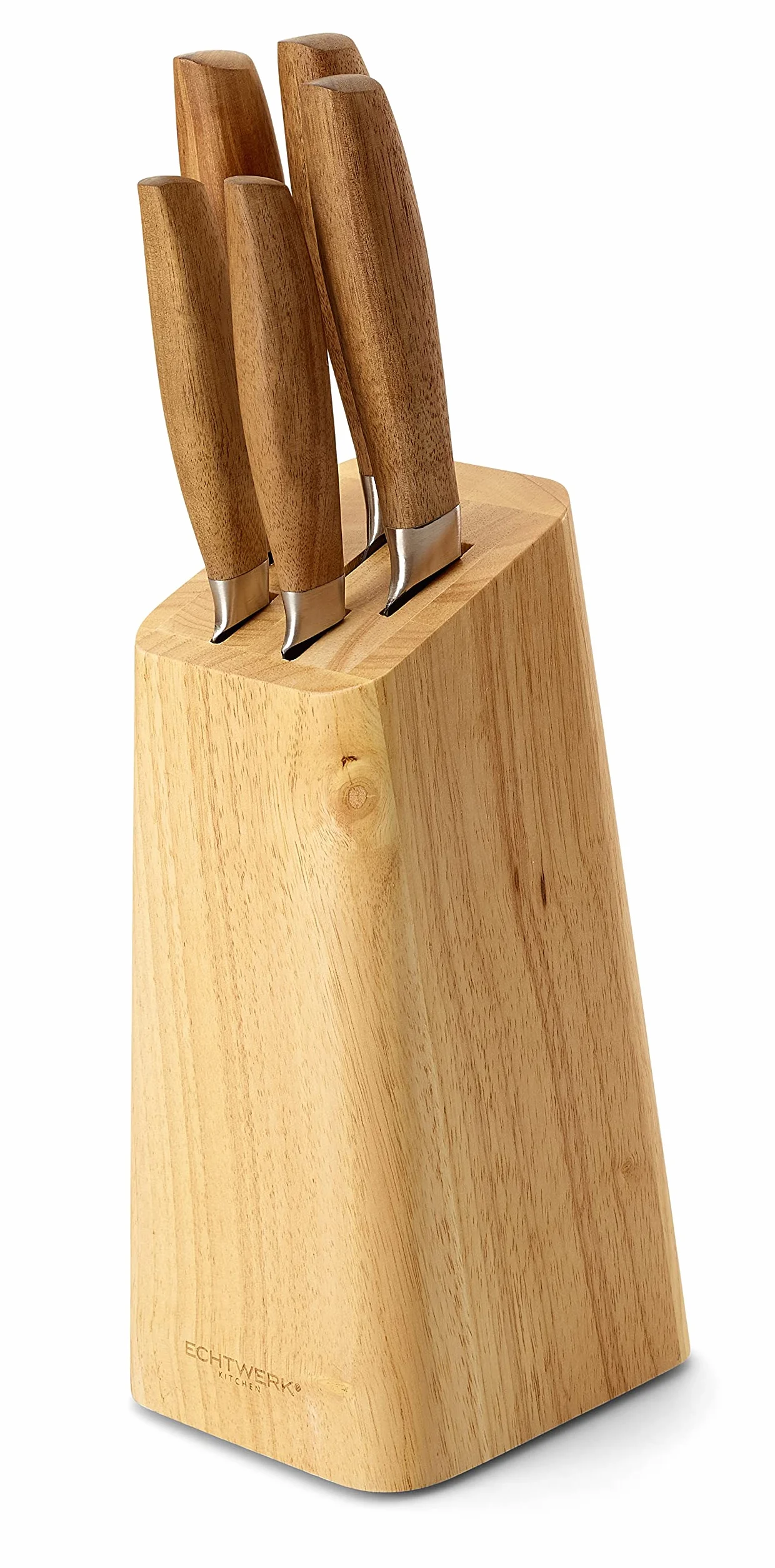 ECHTWERK Juego de cuchillos de cocina de acero, juego de cuchillos de 6 piezas con taco de madera de pakka, juego de cuchillos de cocina, acero especial, extremadamente afilado, Negro-Edición