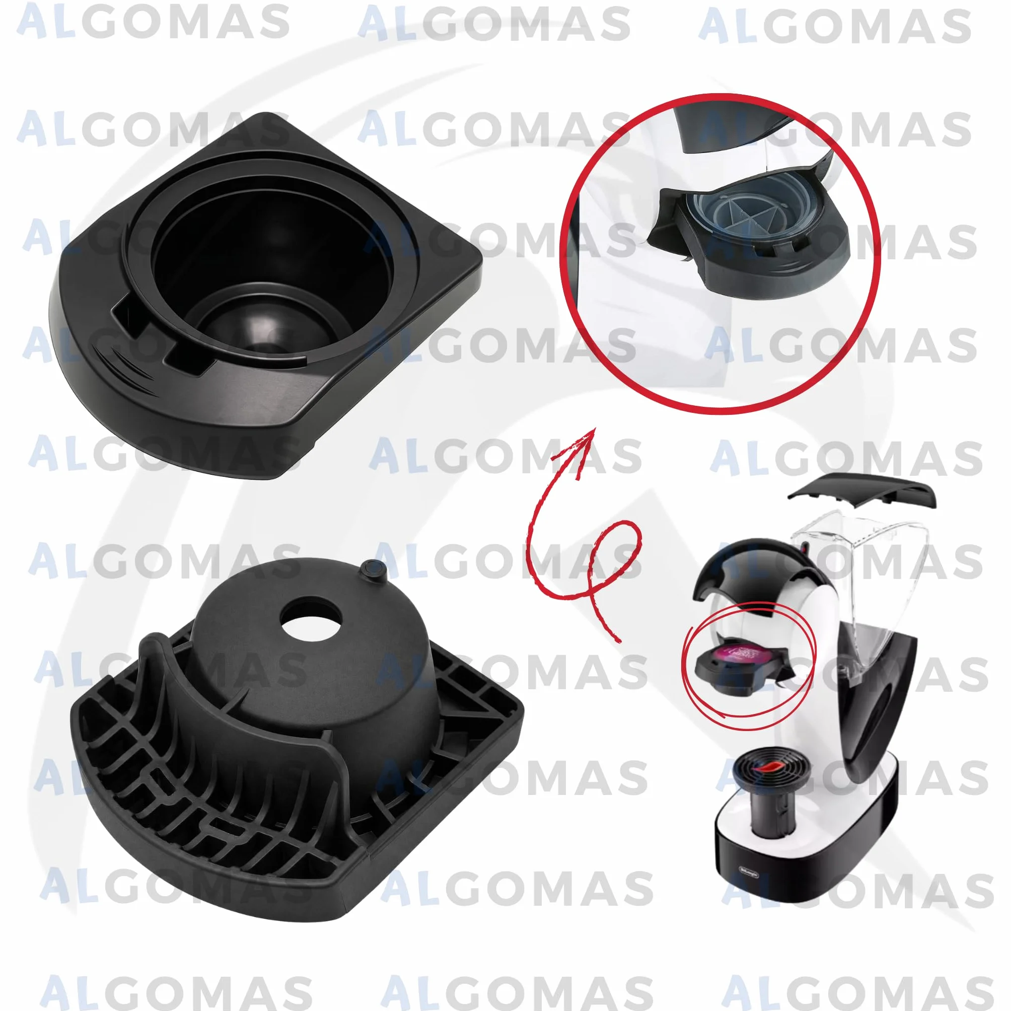 Soporte de Cápsulas MS-624560 Compatible con Nescafé Dolce Gusto Infinissima Negro para Cafeteras Krups y DeLonghi