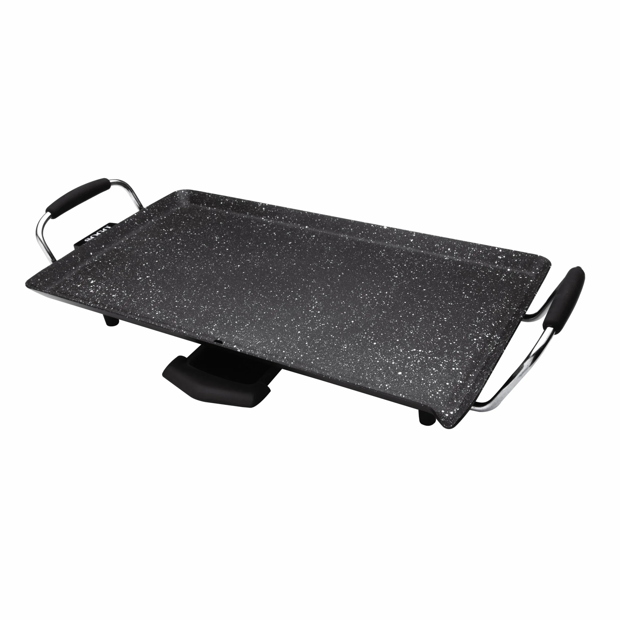 Sogo Plancha De Eléctrica Asar Lisa Antiadherente CERACOOK con bandeja recoge aceites, superficie cocción 46x26 cm, termostato regulador, 2000KW, sin PFOA (SS-1222)