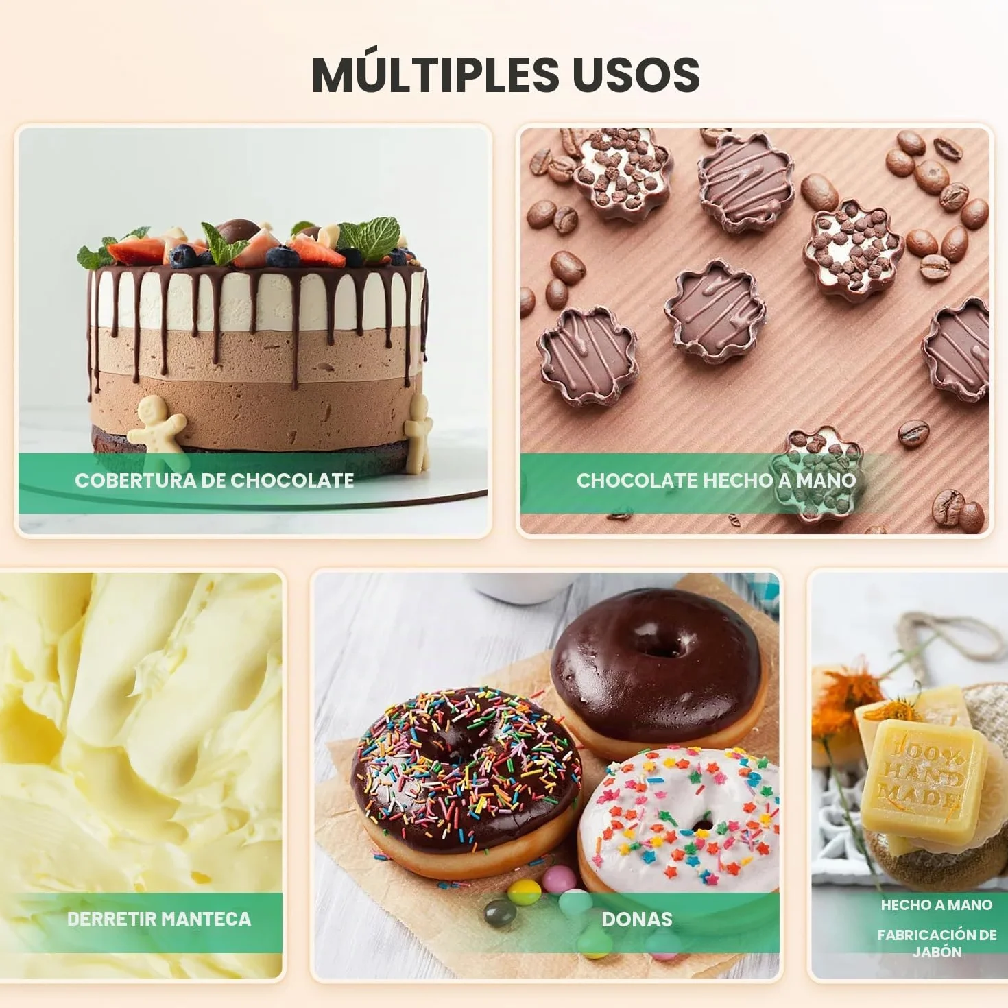 Huanyu Temperadora de chocolate con 2 ollas 30℃-110℃ Máquina derretidora de chocolate Fundidor de chocolate comercial de 800W Calentador de agua para fundir chocolate