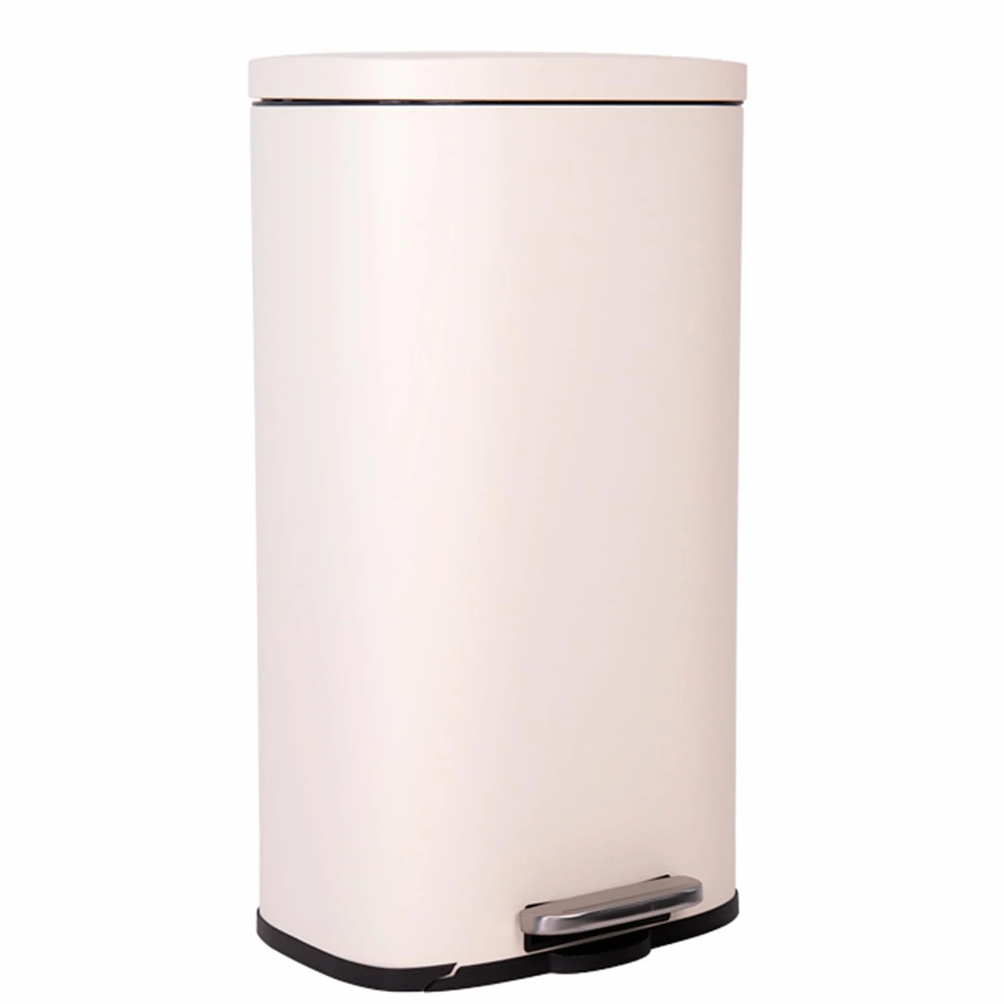 Cofan Cubo de Basura Beige con Pedal 5, 20 o 30 Litros, Cubo Interior, Papelera Metálica, Recubrimiento Antihuellas, Cierre Suave (1, Beige, 30 L)