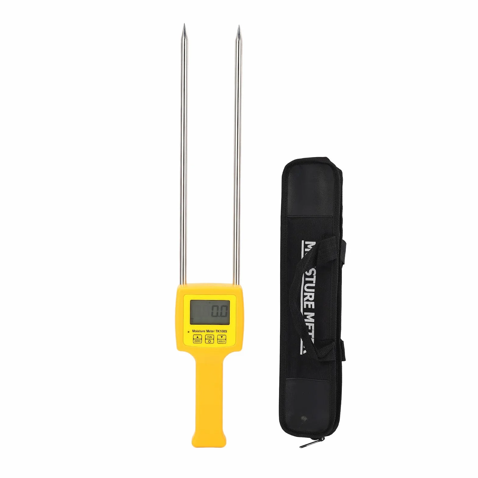 Probador de Humedad de Heno con Sonda, Medidor de Humedad Portátil para Alfalfa, Trébol, Forraje, Hierba de Orchad y Heno de Timoteo, Medición Rápida Precisa, Pantalla LCD,