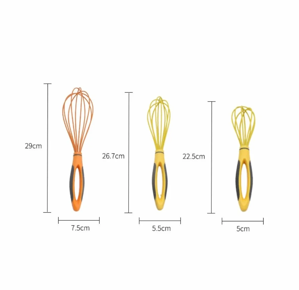 Batidor Varillas Cocina Herramientas Plásticas Manuales De La Hornada De La Cocina Del Mezclador De La Crema Del Batidor De Huevos Del Batidor De Huevos De La Manija Plástica Del Silicón Barillas Bati