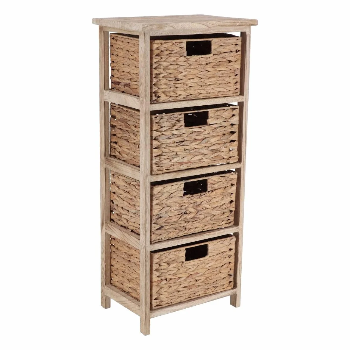 Tendance - Mueble Paulownia con 4 cestas Jacinto - Natural