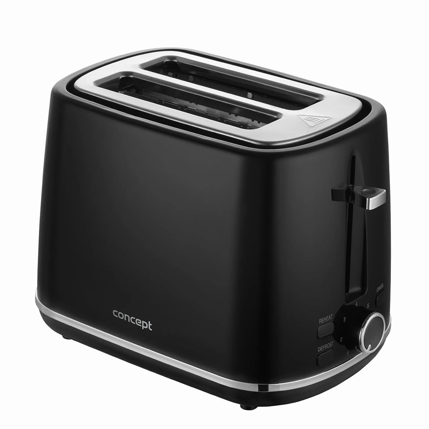Concept TE2075 Tostadora eléctrica 930 W 7 niveles de bronceado Función de descongelación/calentamiento/función de calor instantáneo Expulsión y apagado automáticos del pan Negro
