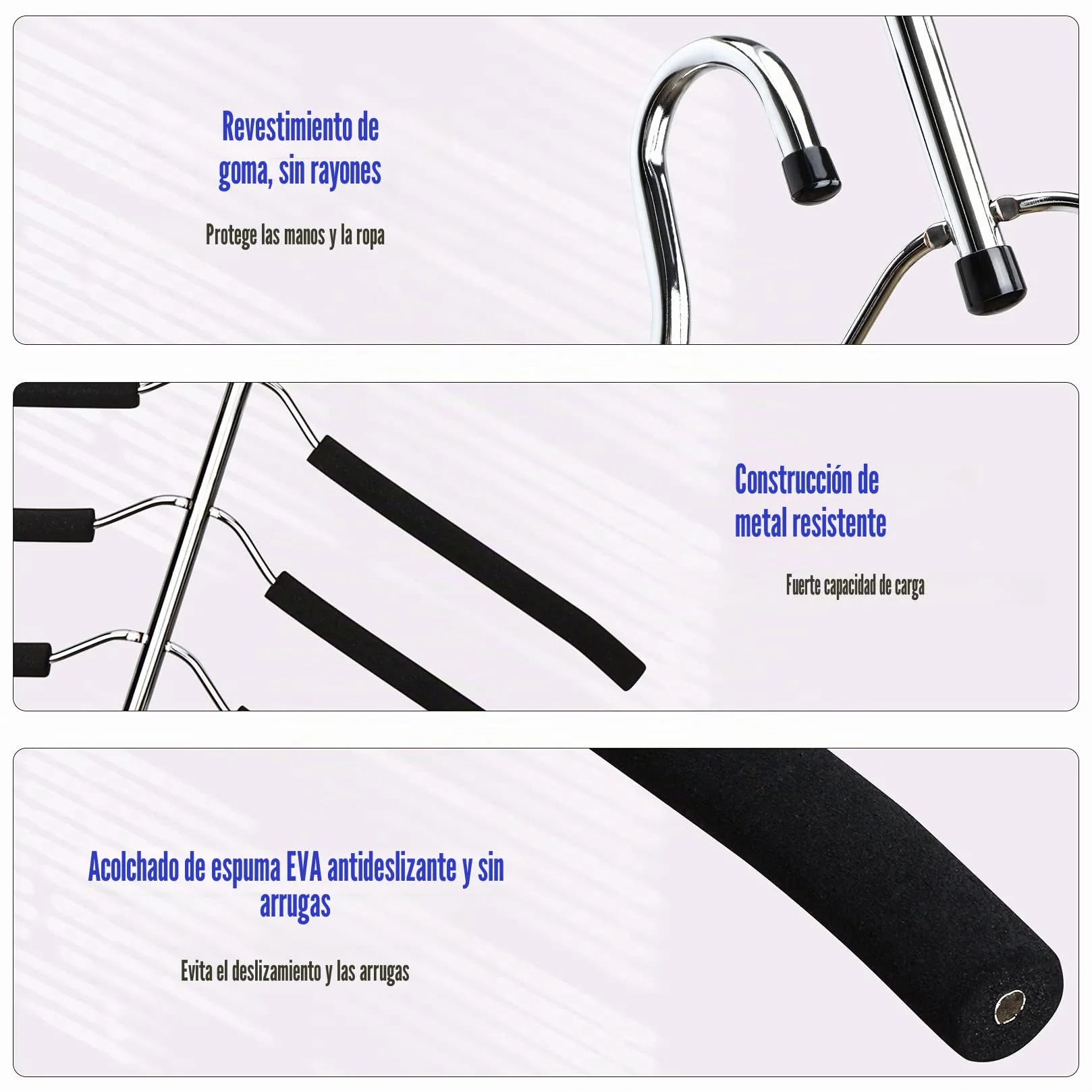 Perchas Antideslizantes Acero Inoxidable 5 Capas Brazo Oscilante Organizador Armario 2 Paquetes