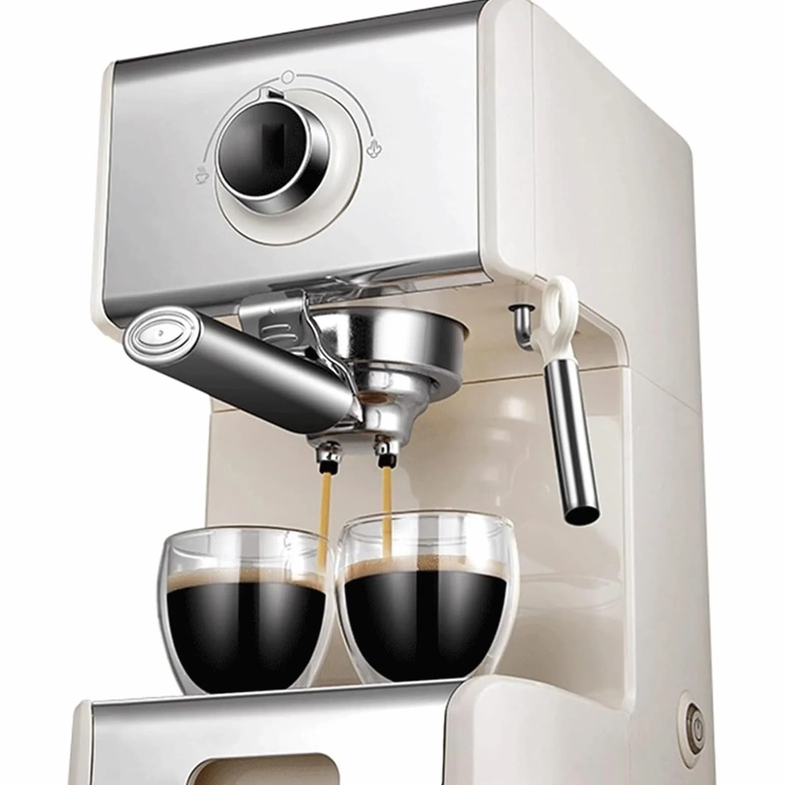 Máquina automática de espumado de agua hirviendo a vapor de 220 V, máquina de espresso con bomba de 20 bares, tanque de agua de 1,2 L y vaporizador de leche, para capuchino y café con leche