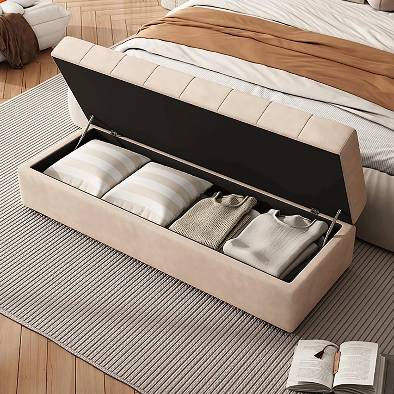 LUUYYI Banco de almacenamiento moderno de madera maciza para entrada, diseño de gama alta, elegante sofá pequeño, solución para el hogar (gris oscuro, 110 cm)