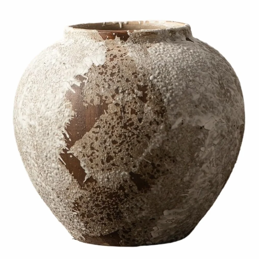 Jarrón de cerámica Moteado Retro, Nuevo jarrón de cerámica Chino, decoración de arreglos Florales, jarrón de cerámica hidropónica, jarrón para el hogar, Gris-A