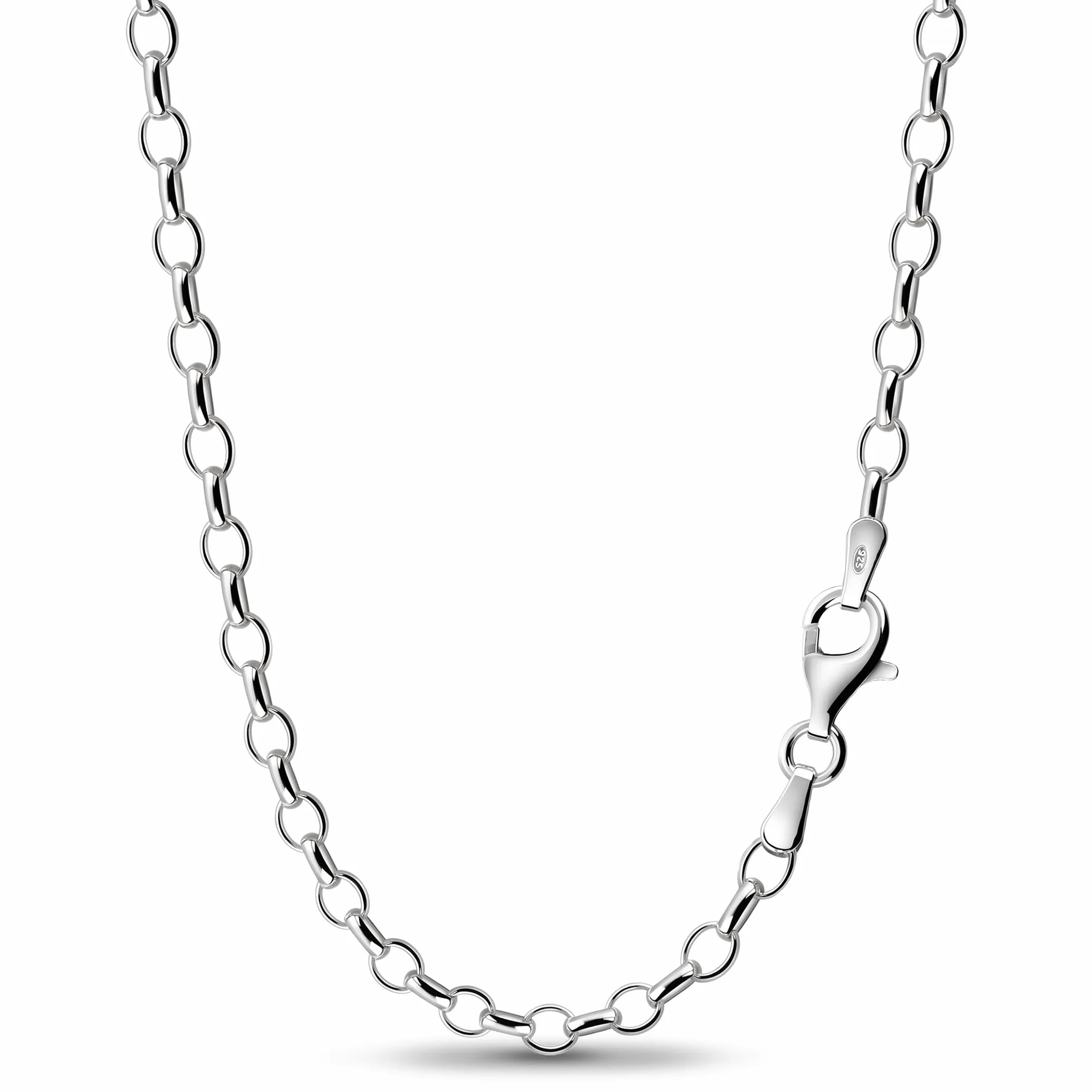 Collar para mujer con cadena de ancla ancha de 2,7 mm de ancho en plata de ley 925, cadena para collares, cadena de plata sin colgante, longitud 42 cm a 100 cm, 101032-0